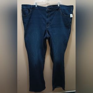 OLD NAVY NEW NWT DARK WASH MID RISE KICKER BOOT CUT JEANS SZ 30 PLUS 4X LONG